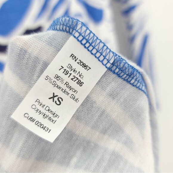 Tori Richard Honolulu Blouson Mini Dress Smocked Waist Floral Print Blue… - Picture 11 of 11